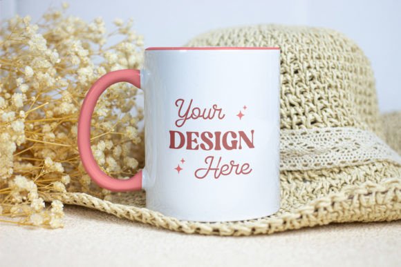Download Coffee Mug Mockup, Pink Inner &amp; Handle - Mockup Collection