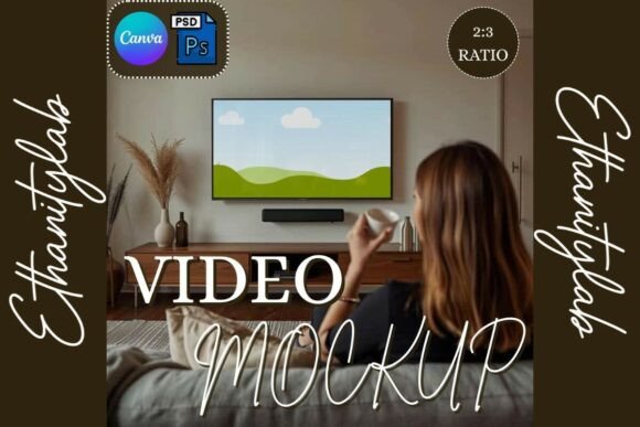 Download Video TV Frame Mockup | Canva &amp; PSD - Mockup Collection