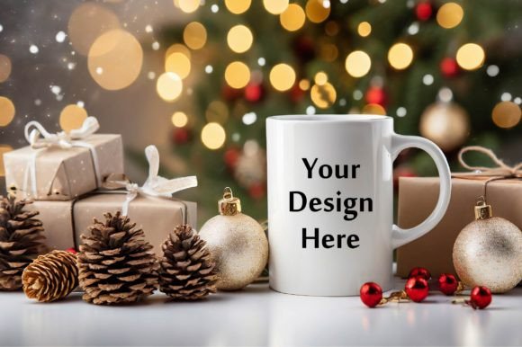Download Christmas White Mug Mockup - Mockup Collection