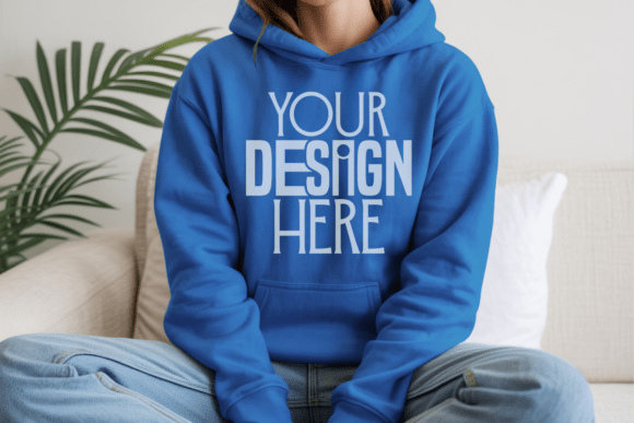 Download Gildan 18500 Mockup Indigo Blue Hoodie M - Mockup Collection