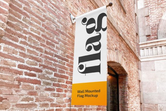 Download Wall Mounted Flag Mockup - Mockup Collection