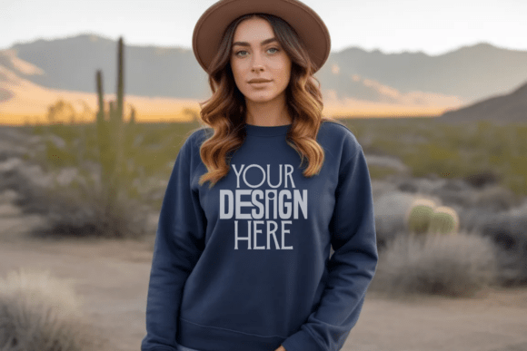 Download Gildan Navy Sweatshirt Mockup - Mockup Collection