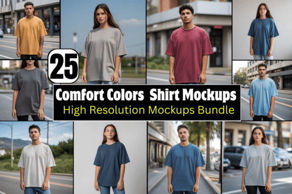 Download Comfort Colors T-Shirt Mockups Bundle - Mockup Collection