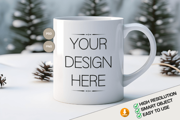 Download Christmas Mug Template, PSD Mug Mockup - Mockup Collection