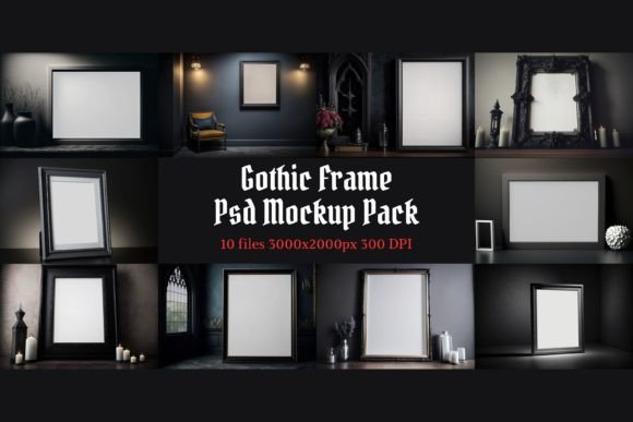 Download Gothic Frame Psd Mockup Pack - Mockup Collection