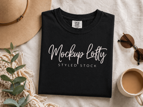 Download Comfort Colors 1717 Black Mockup - Mockup Collection