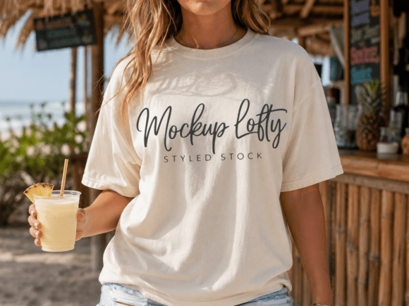 Download Comfort Colors 1717 Ivory T-shirt Mockup - Premium Resources