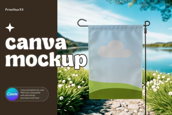 Download Garden Flag Canva Mockup PNG White Flag - Mockup Collection