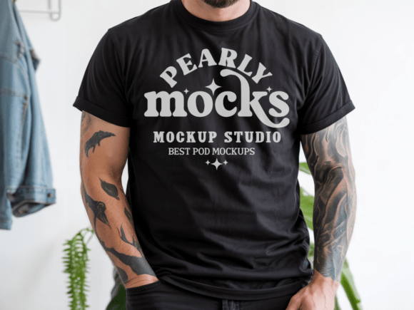 Download Gildan 5000 Black T-Shirt Mockup - Mockup Collection
