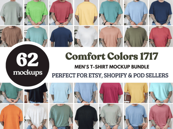Download Comfort Colors 1717 Men's Mockup Bundle - Mockup Collection