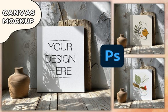 Download Wallart Mockup PSD Canvas Mockup Poster - Mockup Collection