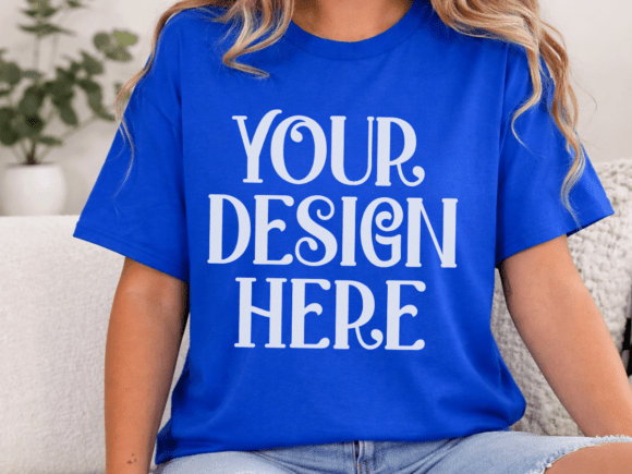 Download Gildan 5000 Royal Blue T-Shirt Mockup - Mockup Collection