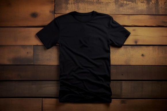 Download Black T-shirt Mockup Flat Lay - Mockup Collection