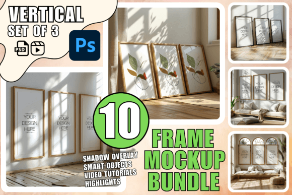 Download PSD Frame Mockup Bundle Set of 3 Frames - Mockup Collection