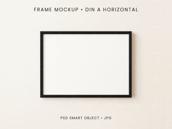 Download A4 Horizontal Frame Mockup PSD JPG - Mockup Collection