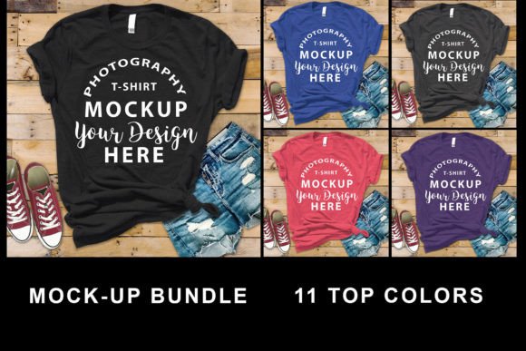 Download Bella Canvas 3001 Shirt Mockup BUNDLE - Mockup Collection