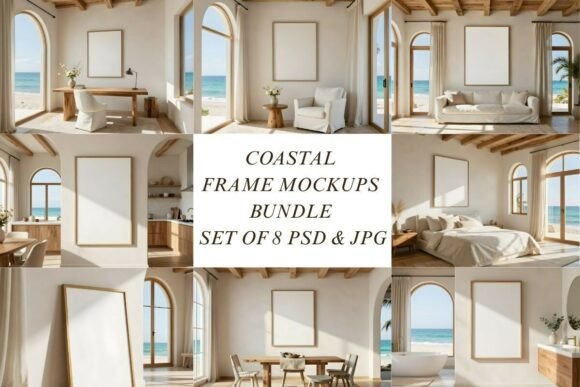 Download 8 Coastal Frame Mockup Bundle - Mockup Collection