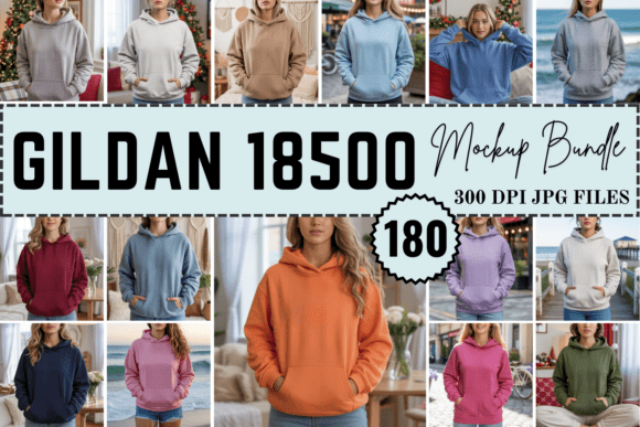 Download Gildan 18500 Mockup Bundle - Mockup Collection