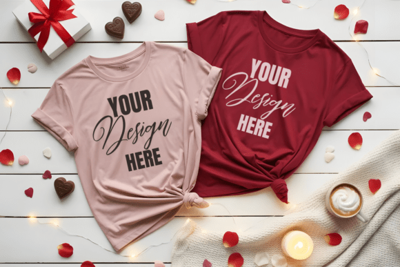 Download Flat Lay Valenitne T-Shirt Mockup - Mockup Collection