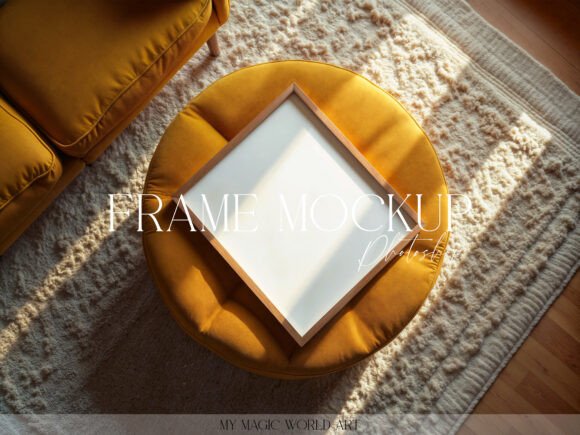 Download Psd Mockup Frame on Padded Stool - Mockup Collection
