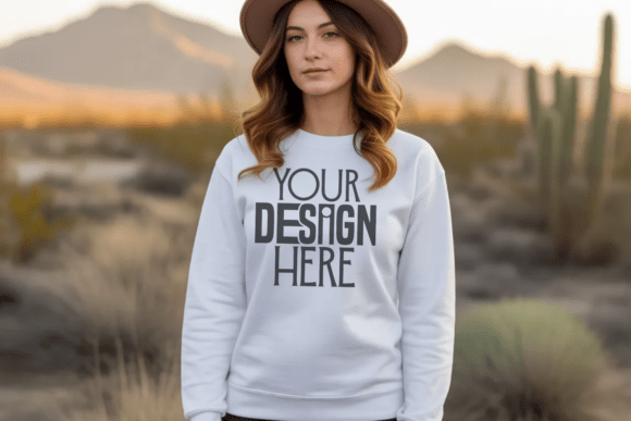 Download Gildan White Sweatshirt Mockup - Mockup Collection