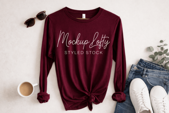 Download Bella Canvas 3501 Maroon Unisex Mockup - Mockup Collection