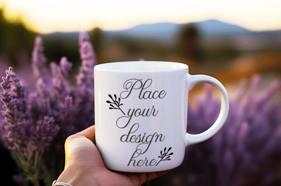 Download White Coffee 11oz Mug Mockup Floral Photo - Mockup Collection