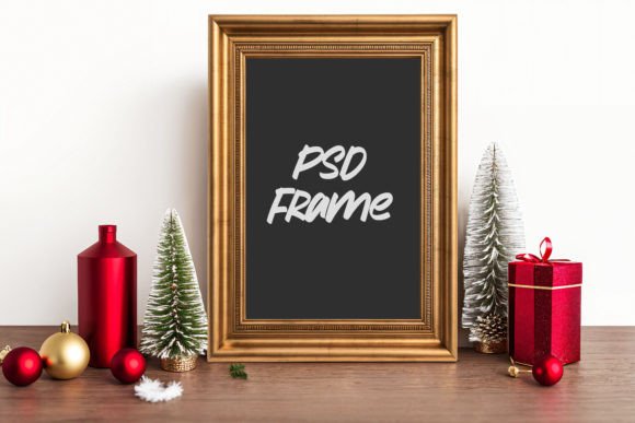 Download Vertical Gold Frame PSD Mockup - Mockup Collection