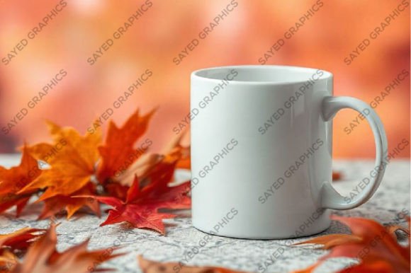 Download White Mug Mockup with Fall Scene PNG - Mockup Collection