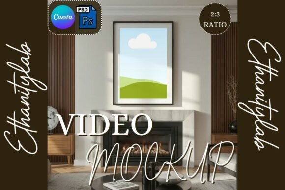 Download Fireplace Video Frame Mockup - Mockup Collection