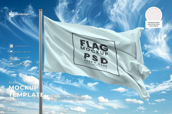 Download Waving Flag Mockup Template - Mockup Collection