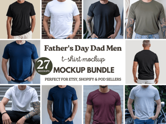 Download Father's Day Dad T-Shirt Mockup Bundle - Mockup Collection