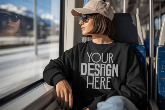 Download Black Gildan 18000 Sweatshirt Mockup - Mockup Collection