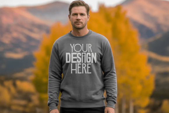 Download Gildan 18000 Graphite Heather Mockup - Mockup Collection