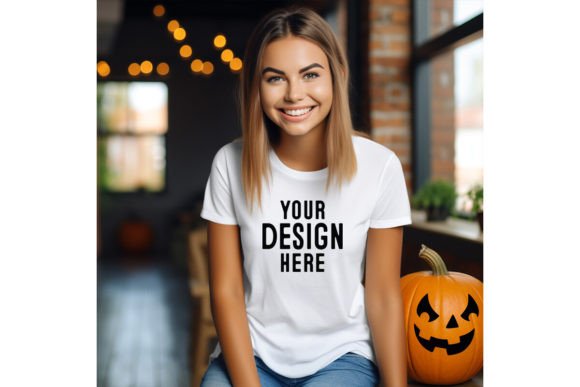 Download Woman Halloween Blank Tshirt Mockup - Mockup Collection