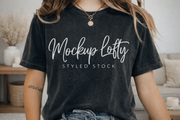 Download Comfort Colors 1717 Black T-shirt Mockup - Mockup Collection