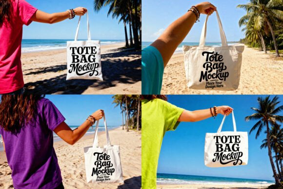 Download Beach Tote Bag JPG Mockup Bundle - Mockup Collection