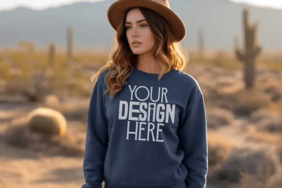 Download Gildan Navy Sweatshirt Mockup - Mockup Collection