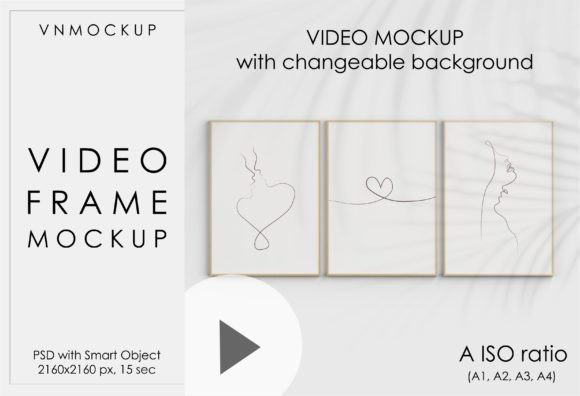 Download Video Frame Mockup, Three Posters Mockup - Mockup Collection