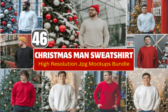 Download Christmas Man Sweatshirt Mockups Bundle - Mockup Collection