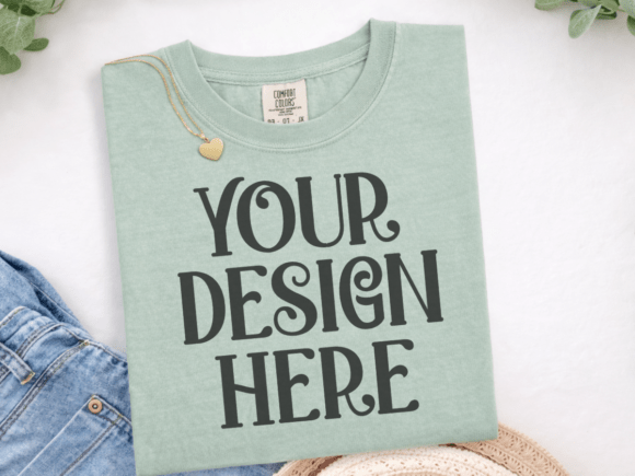 Download Comfort Colors 1717 Bay Flat Lay Mockup - Mockup Collection