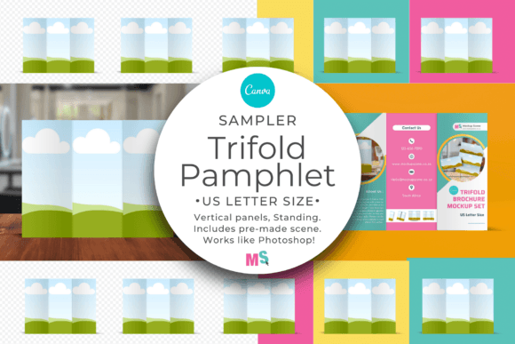 Download Trifold Pamphlet Canva Mockup - Sampler - Mockup Collection