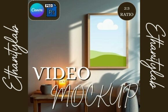 Download Video Frame Mockup Candle | Canva PSD - Mockup Collection