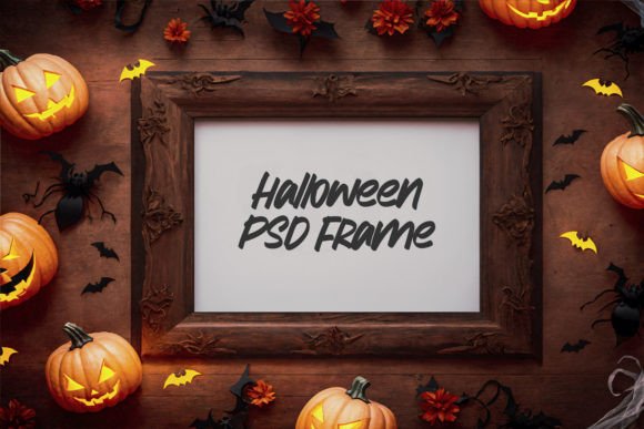 Download Wooden Halloween Frame PSD Mockup - Mockup Collection