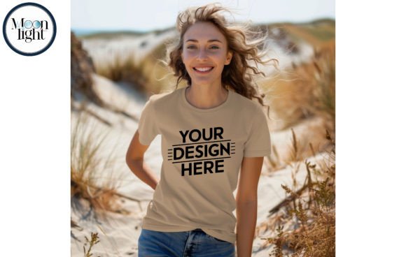 Download Gildan 64000 T-shirt,woman,sand Mockup 17 - Mockup Collection