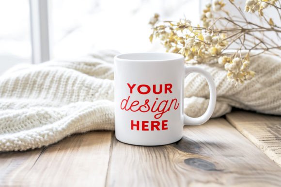 Download White Ceramic Mug Mockup Cozy Home Style - Mockup Collection