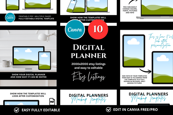 Download 10 Digital Planner Etsy Mockup - Mockup Collection