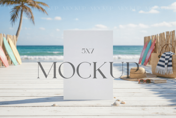 Download Beach Theme Invitation Mockup PSD - Mockup Collection