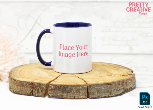 Download Navy Handle Single Mug Smart Mockup - Mockup Collection