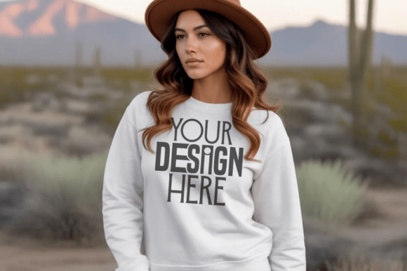 Download Gildan White Sweatshirt Mockup - Mockup Collection
